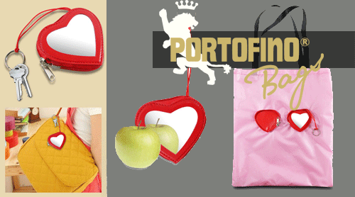 Faltbare Tasche Herzform mit Spiegel